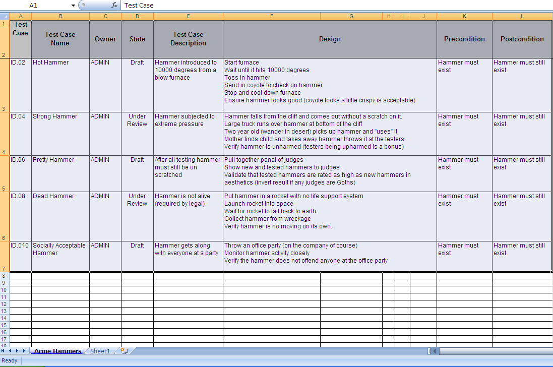 test plan excel template