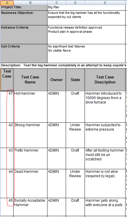 Example Excel Test Case file
