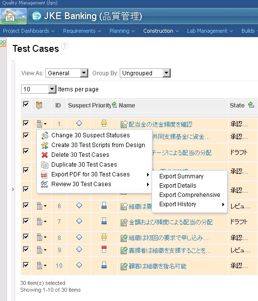 Export PDF For XX Test Cases