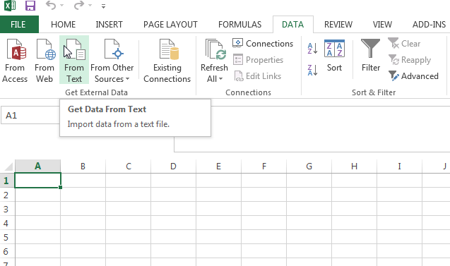 import in excel