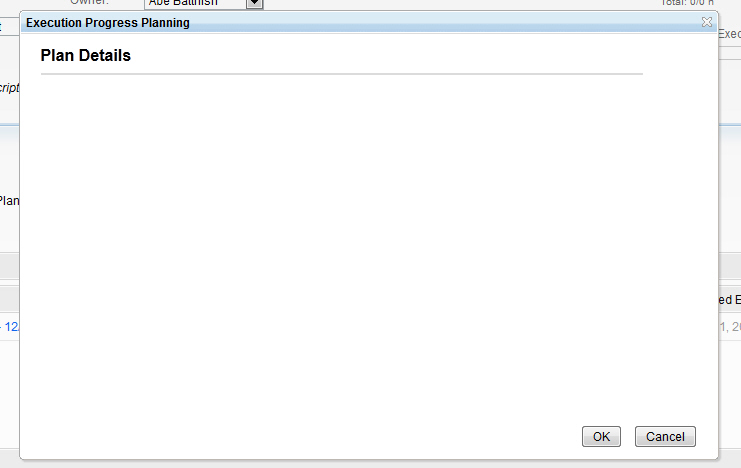 Empty Plan Details Dialog