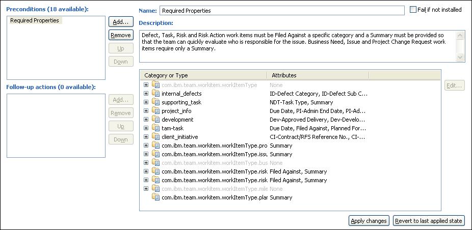 Required Properties Precondition