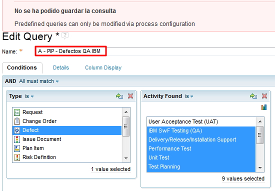 Normal error when modifying query.