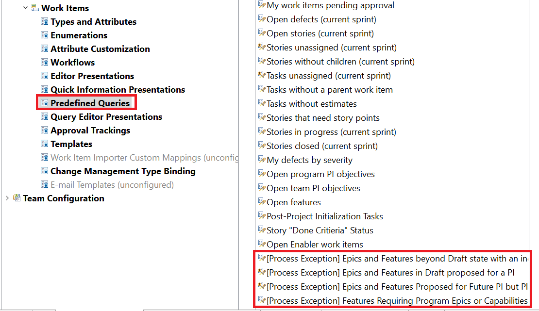 [Process Exception] Predefined Queries (Eclipse)