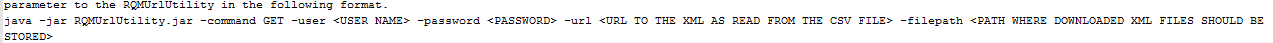RQMUrlUtility Command To Get the XML files