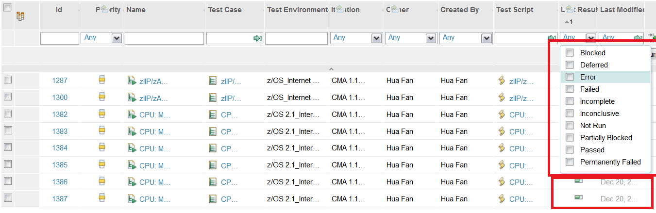 Last Result filter options in 4.0.4