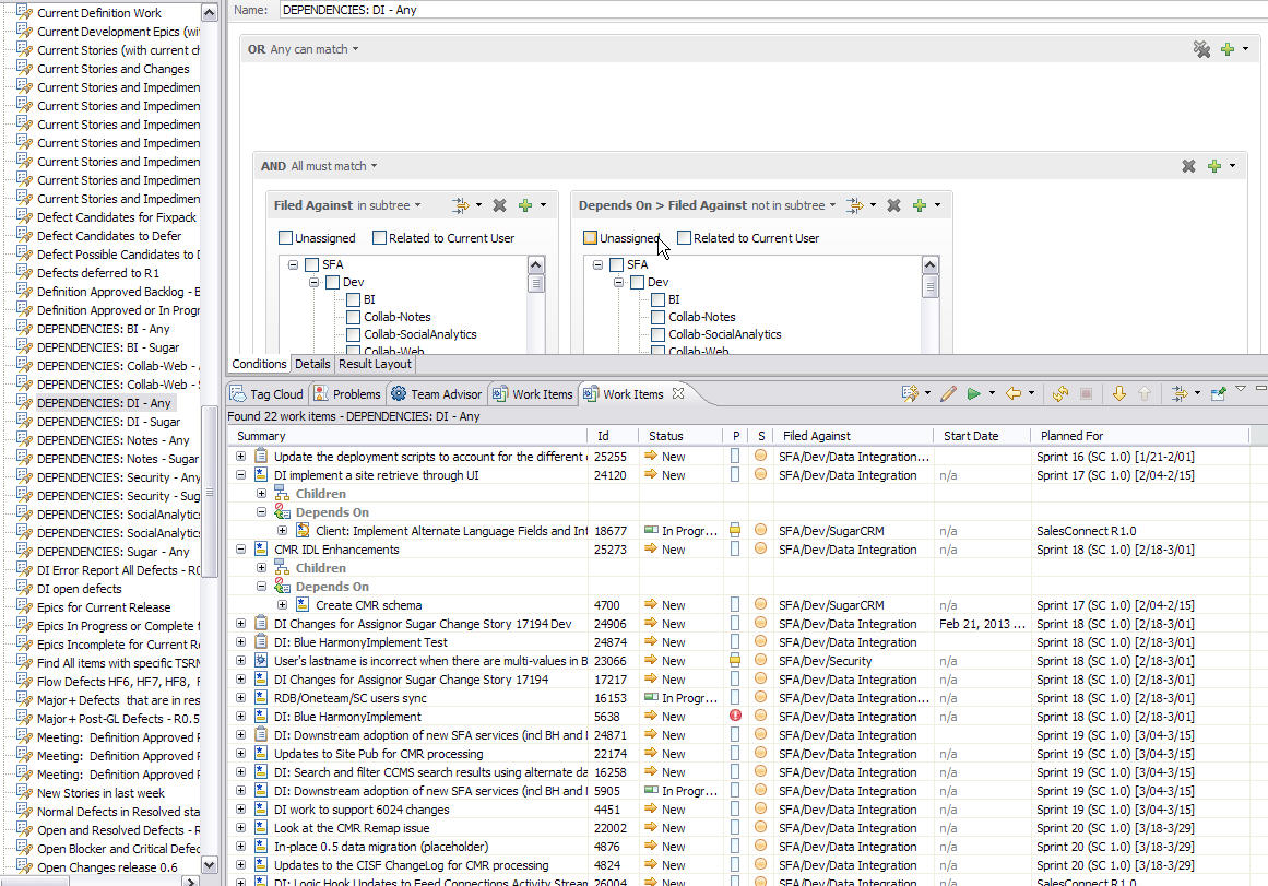 RTC Dependency Query