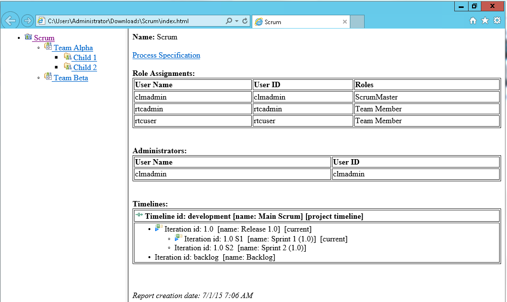 Runtime Report