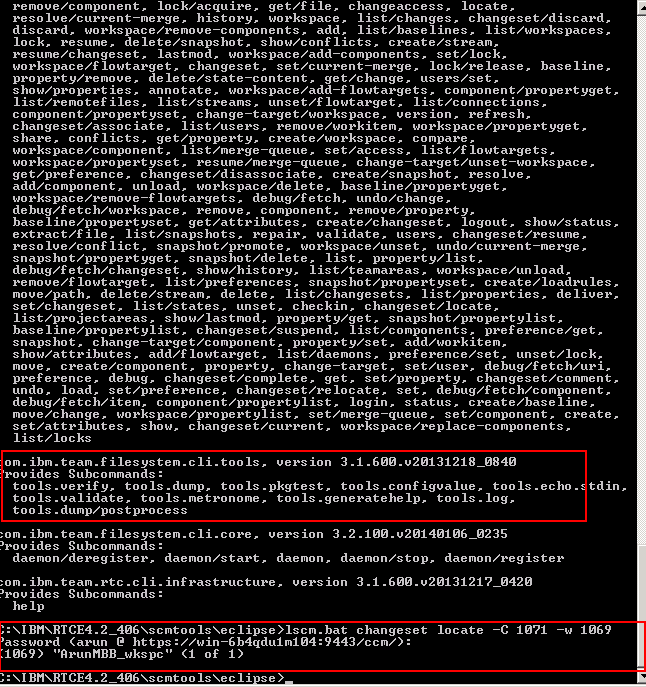 Locate change set command