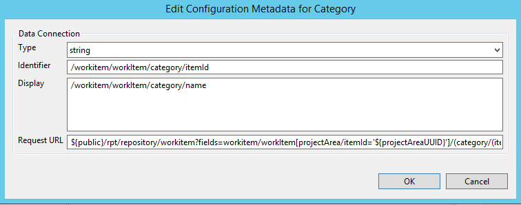 Metadata for category parameter