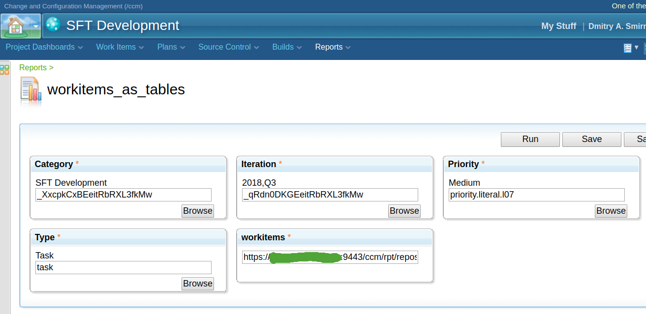 Setting parameters in RTC