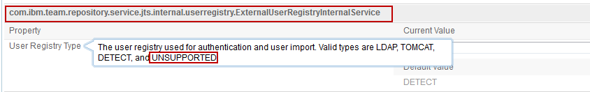 User registry settings