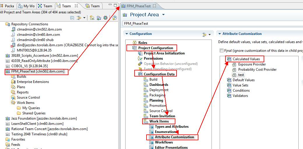 Reaching the customizations section in Eclipse Client