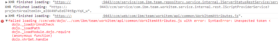 Error Javascript Workitems