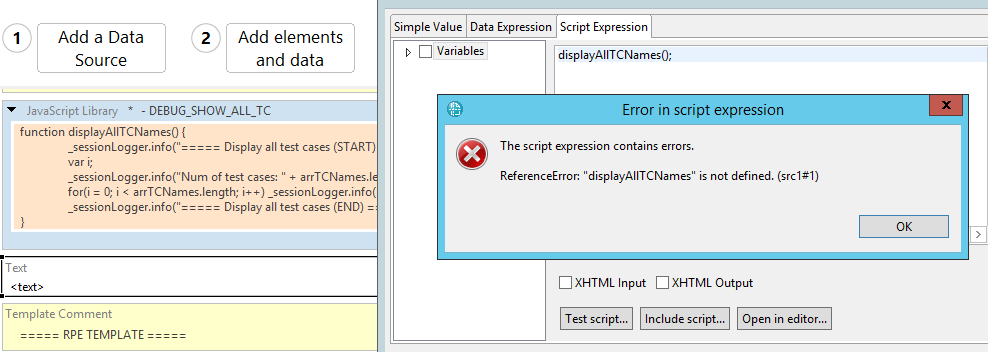 Reference error in RPE