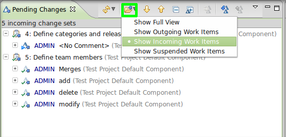 Pending Changes work items grouping