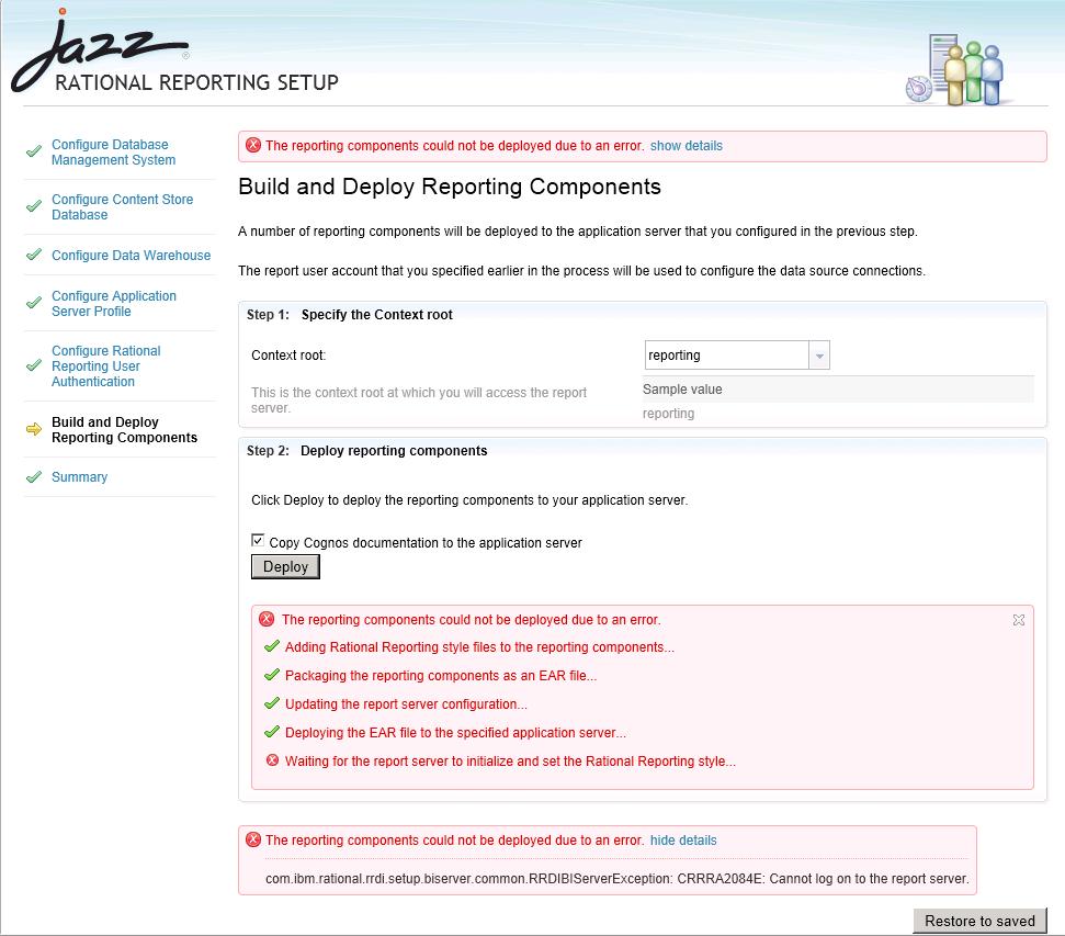 Print Screen of configuration error