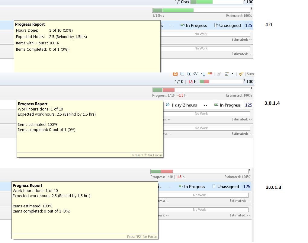 error in displaying behind by  values