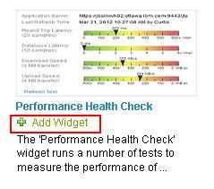 Performance Health Check widget