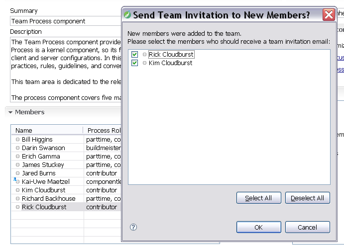 Option to New Invite Team Members