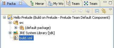 Project build script in Java package explorer