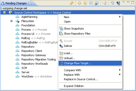 Reset workspace flow target