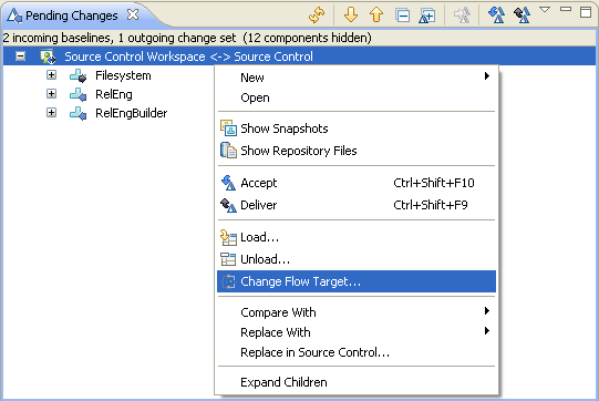 Change workspace flow target