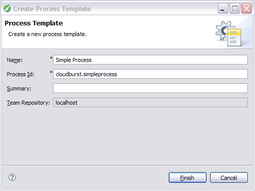 Process template wizard