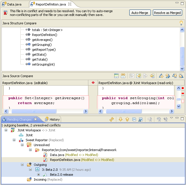 Resolve conflict with grouping support