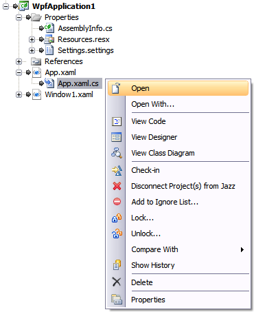 context menu