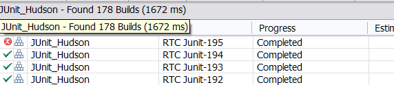 Build falure shown in the Builds view