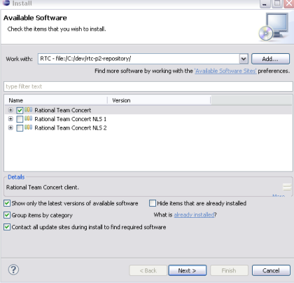 RTC Installation Categories