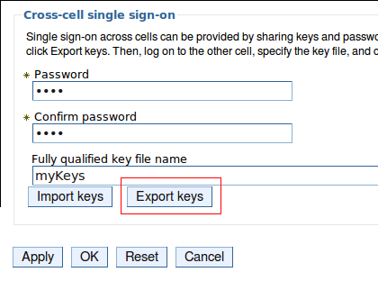 Export LTPA Keys