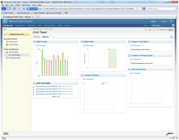 Figure 21.- Example of reports related to the builds