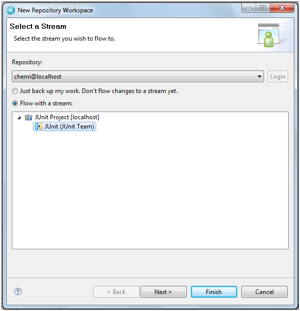 Figure 5.- Example of Repository Workspace creation