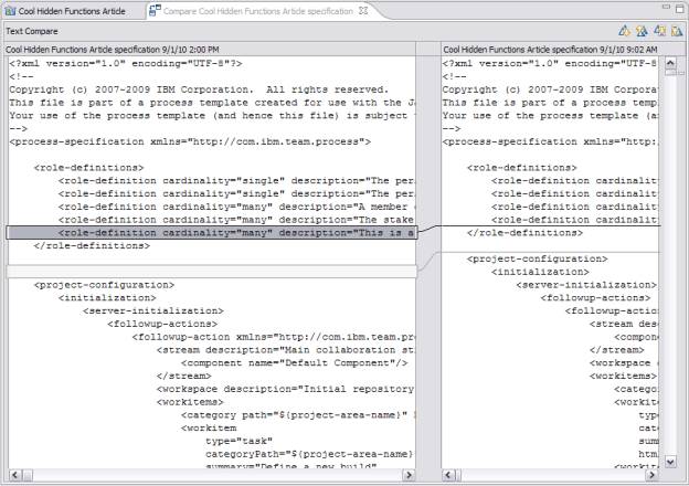 XML Comparison Screen