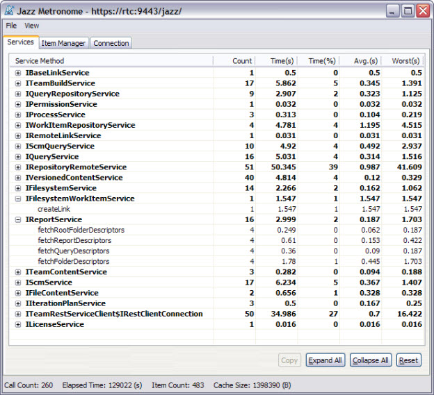 Metronome Dialog - Services Tab