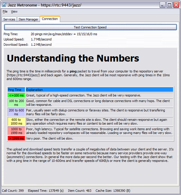 Metronome Dialog - Connection Tab