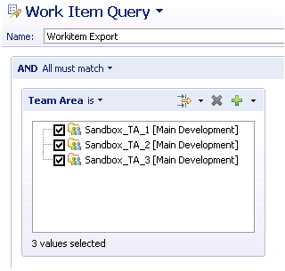 Figure 1 - Creating a Query Using RTC Eclipse Client