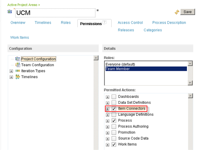 Project Area Permissions