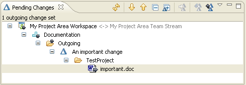 A modified Word document appearing in the Pending Changes view