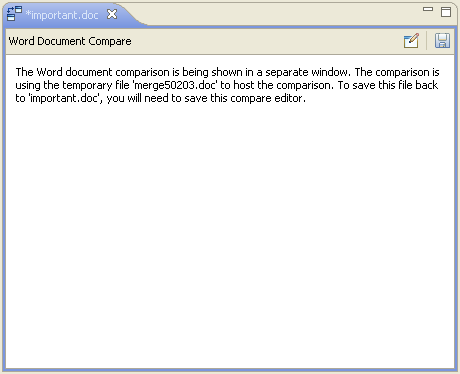 Compare editor can still be saved when Word open in separate window