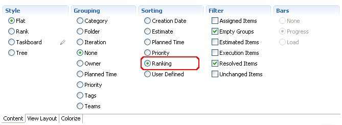 Defining the ranking attribute