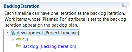 Marking on iteration as backlog iteration.