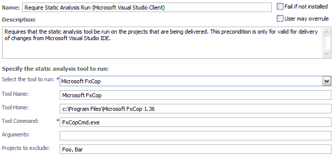 Static Analysis Tool Configuration