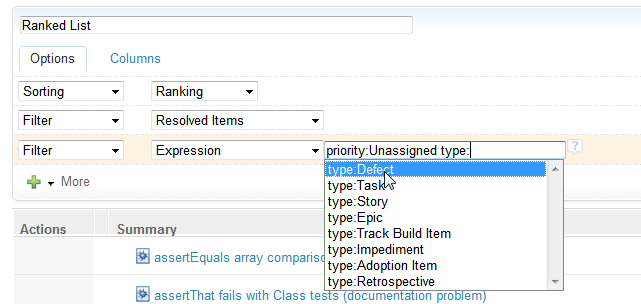 Fiter planes by quick query expression