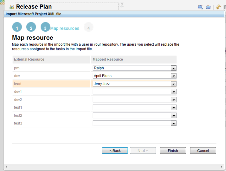 Import project plan data  - step 3 map users