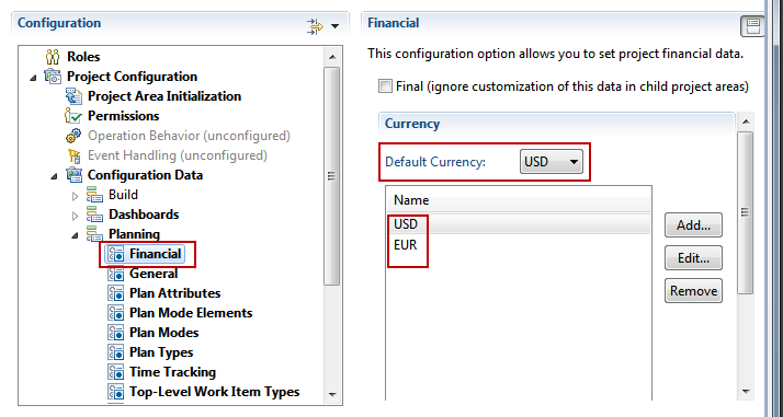 Configure financial risk management