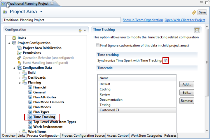 Configure timecodes