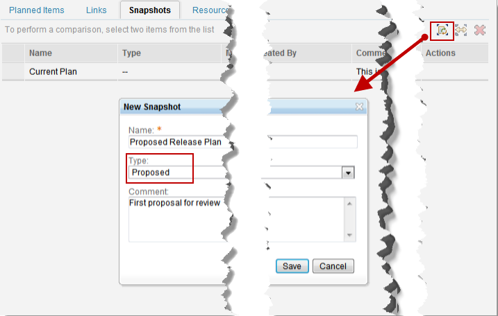 Set the plan to proposed creating a snapshot of type proposed